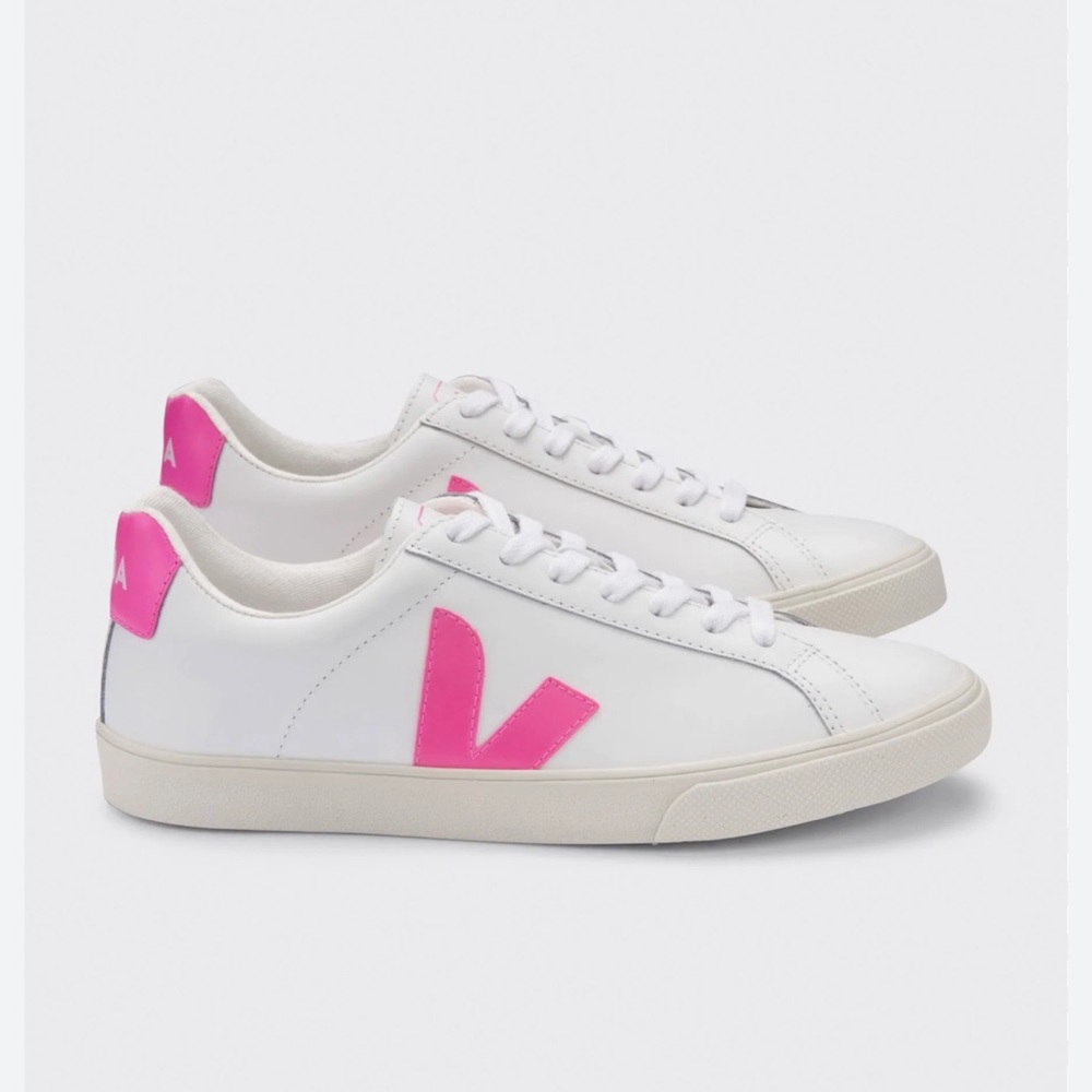 Veja Shoes Women's Esplar White and Pink Sneakers